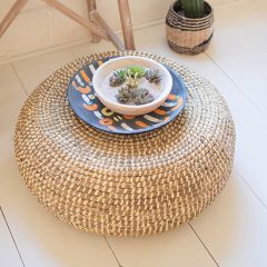 Round Woven Pouf Ottoman