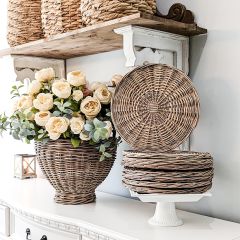 Round Woven Willow Placemat