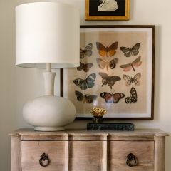 Rounded Silhouette Table Lamp With Cylinder Shade