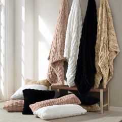 Ruched and Cozy Double Sided Throw Blanket