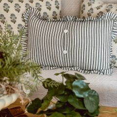 Ruffle Edge Striped Pillow