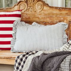 Ruffle Edge Striped Pillow