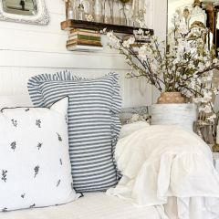 Ruffle Edge Striped Pillow