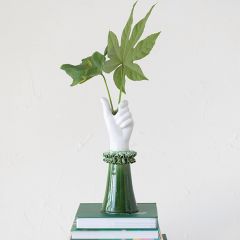 Ruffle Sleeve Stoneware Hand Vase