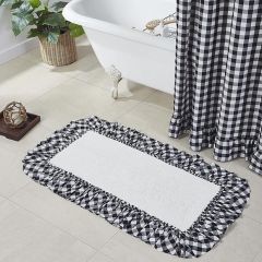 Ruffled Buffalo Plaid Bath Mat