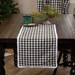 Ruffled Country Check Table Runner 13x36
