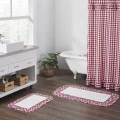 Ruffled Edge Buffalo Check Bath Mat