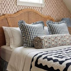 Ruffled Edge Cotton Check Throw Pillow