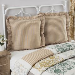 Ruffled Edge Ticking Stripe Euro Sham