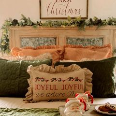 Ruffled Farmhouse Ticking Stripe Euro Sham
