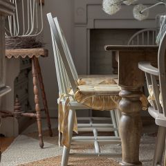 Ruffled Golden Honey Check Seat Cushion