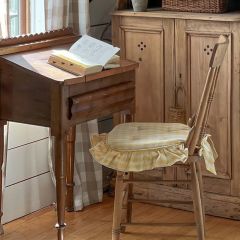 Ruffled Golden Honey Check Seat Cushion