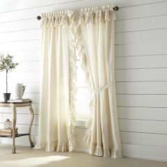 Ruffled Muslin Natural Panel Set of 2