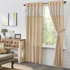 Ruffled Neutral Curtain Panel Set of 2