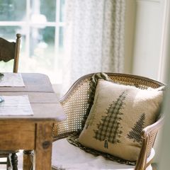 Ruffled Rustic Plaid Tree Throw Pillow