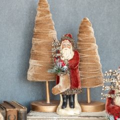 Russet Velvet Cloak Belsnickle Figurine 8 Inch