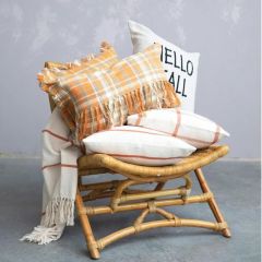 Rust Stripe Cotton Flannel Throw Blanket