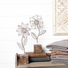 Rustic Abstract Tabletop Flower Set of 2