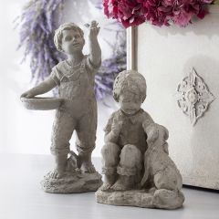 Rustic Accents Boy Garden Sculpture