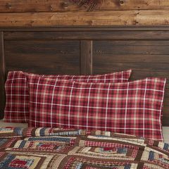 Rustic Americana Plaid King Pillowcase
