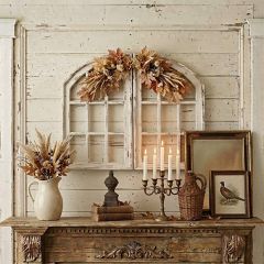 Rustic Arched Wood Window Frame Set of 2