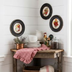 Rustic Bloom Wooden Wall Plates Assorted Set of 3