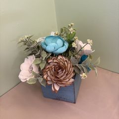Rustic Blues Wood Florals Bouquet
