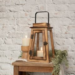 Rustic Burnt Wood Lantern