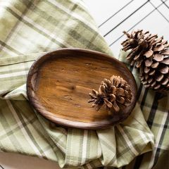 Rustic Carved Wood Trinket Tray