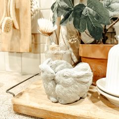 Rustic Cement Bunny Planter 5 inch