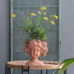 Rustic Cement Head Planter