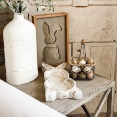 Rustic Chic Bunny Dough Bowl 17 Inch