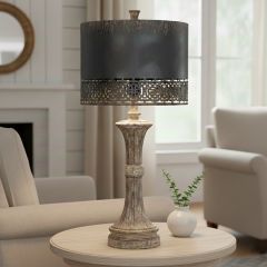 Rustic Chic Metal Shade Table Lamp