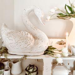 Rustic Chic Textured Swan Figure