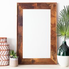 Rustic Chic Wood Framed Wall Mirror