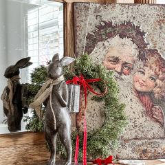 Rustic Christmas Greetings Metal Sign