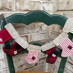 Rustic Christmas Stocking Decorative Garland