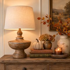 Rustic Compote Base Table Lamp