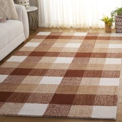 Rustic Contemporary Plaid Area Rug