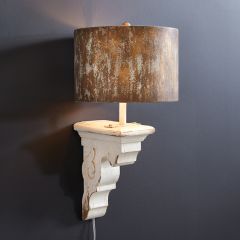 Rustic Corbel Wall Light With Drum Shade
