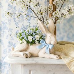 Rustic Cream Bunny Planter