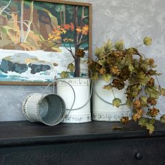 Rustic Distressed Decorative Buckets Set of 3