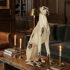 Rustic Distressed Farm Dog Sculpture