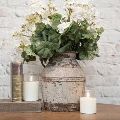 Rustic Distressed Metal Jug Vase