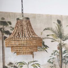 Rustic Elegance Beaded Tiered Chandelier