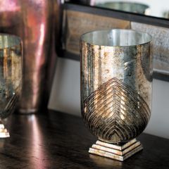Rustic Elegance Copper Glass Candle Holder