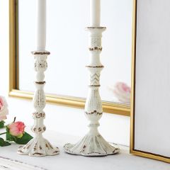 Rustic Elegance Distressed Candle Holders Set of 2
