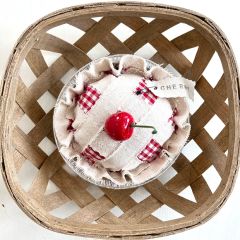 Rustic Fabric Cherry Pie Accent Piece