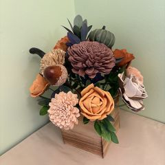 Rustic Fall Foliage Wood Floral Bouquet