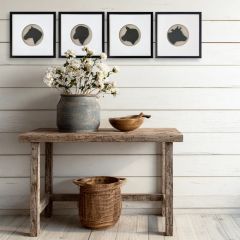 Rustic Farm Animal Silhouette Wall Art Set of 4